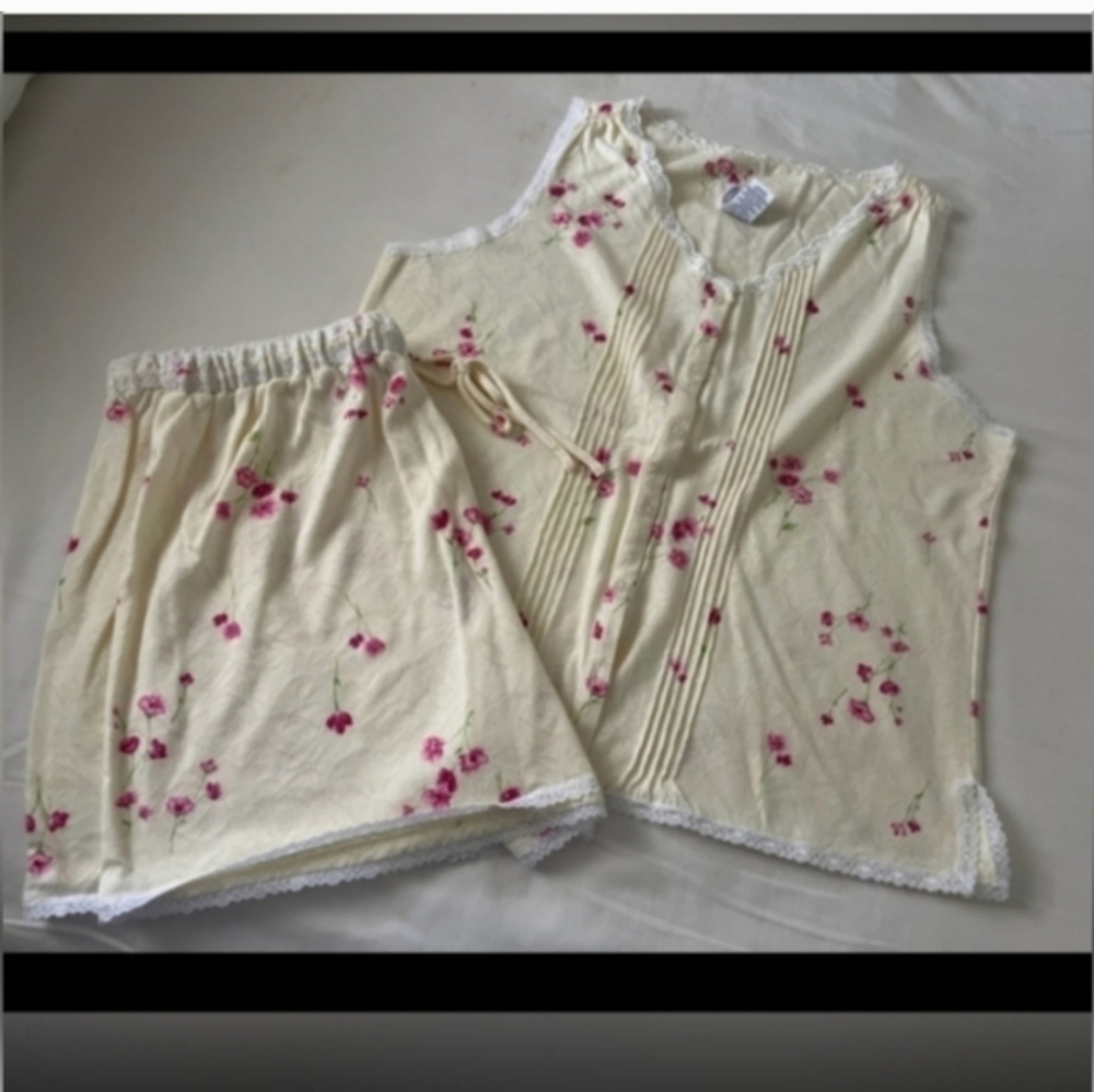 Floral Pajama Set with Pink Accents